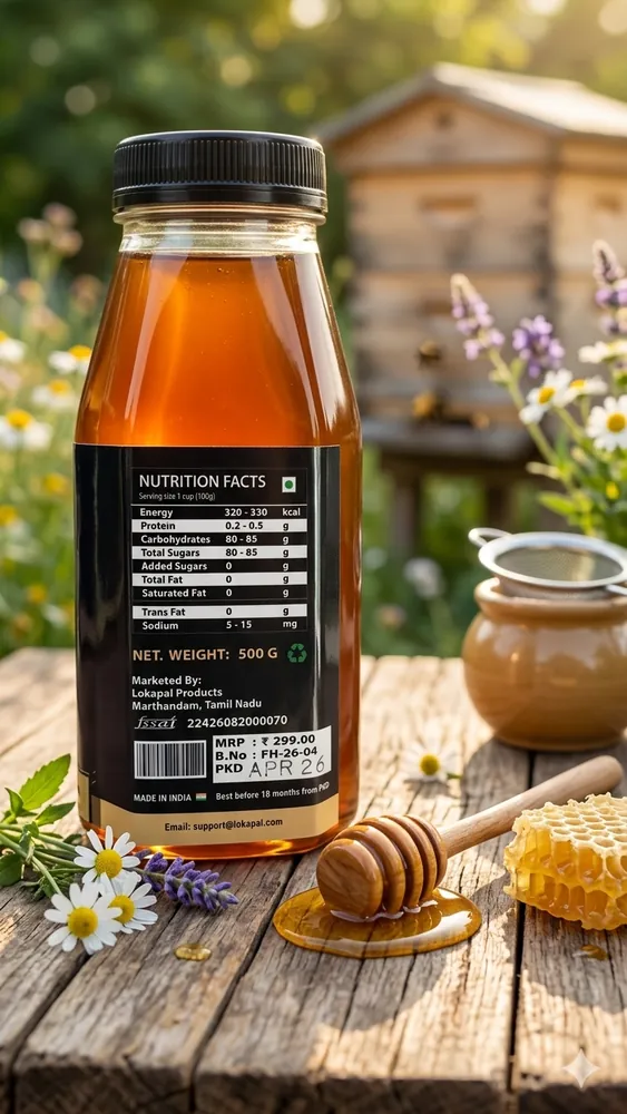 Premium Fresh Honey: 100% Pure & Natural Forest Essence (500g) - Minimally Processed