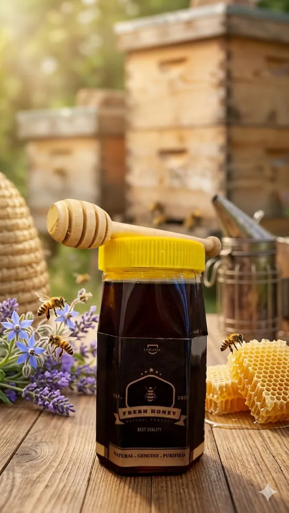Premium Fresh Honey: 100% Pure & Natural Forest Essence (500g) - Minimally Processed