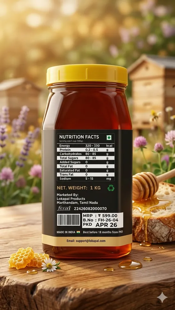 Premium Fresh Honey: 100% Pure & Natural Forest Essence (1kg) - Minimally Processed