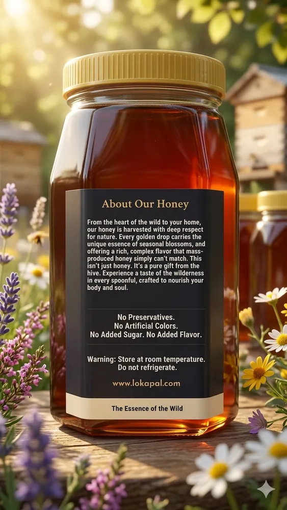 Premium Fresh Honey: 100% Pure & Natural Forest Essence (500g) - Minimally Processed