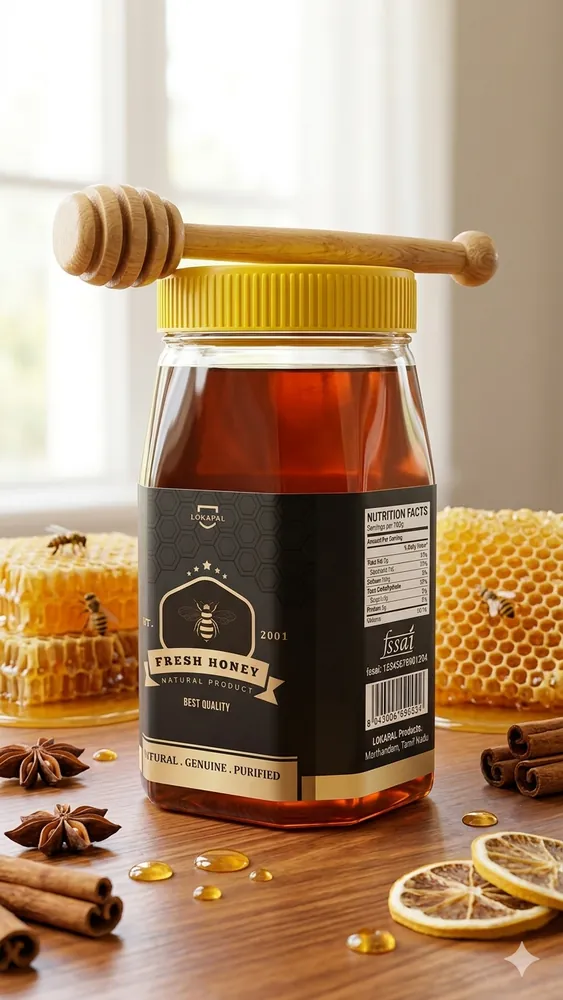 Premium Fresh Honey: 100% Pure & Natural Forest Essence (500g) - Minimally Processed